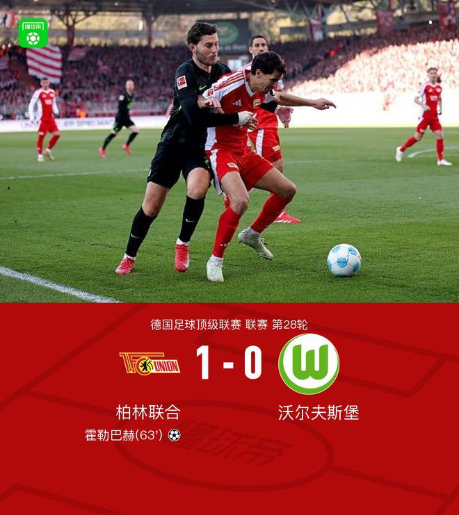 柏林聯(lián)合勝狼堡，霍勒巴赫獨中制三連敗
